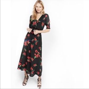 Express Black Floral Maxi Dress
